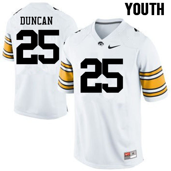 Youth Iowa Hawkeyes #25 Randy Duncan College Football Jerseys-White
